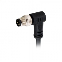  Cable Assembly, B Code - M8 5pins B code male right angle molded cable, unshielded, PVC, -10°C~+80°C, 24AWG 0.25mm²